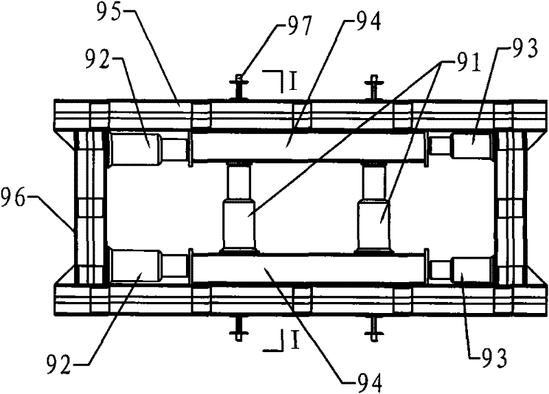 Integral translation device and method for internal climbing tower crane