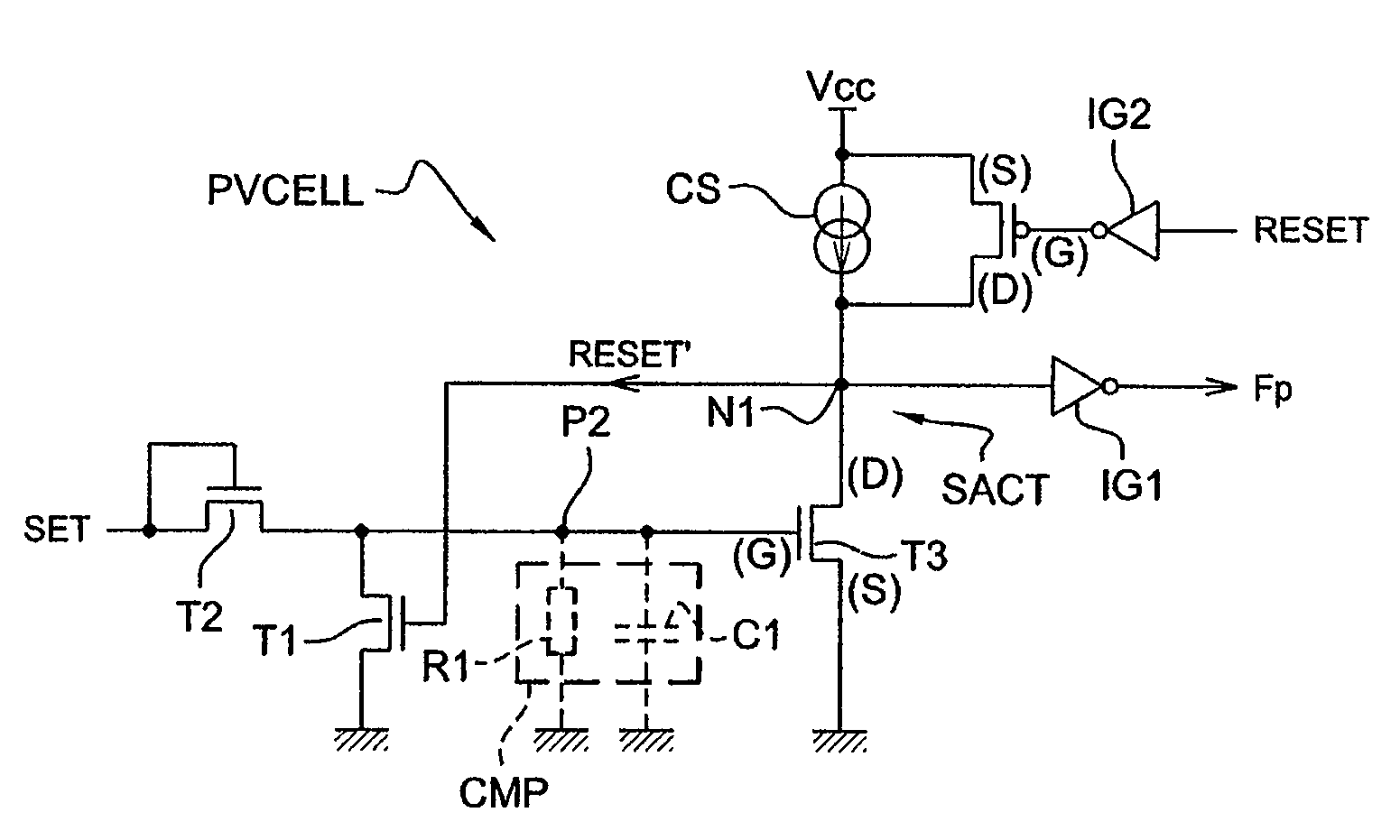 Persistent volatile memory with sense amplifier and discharge switch