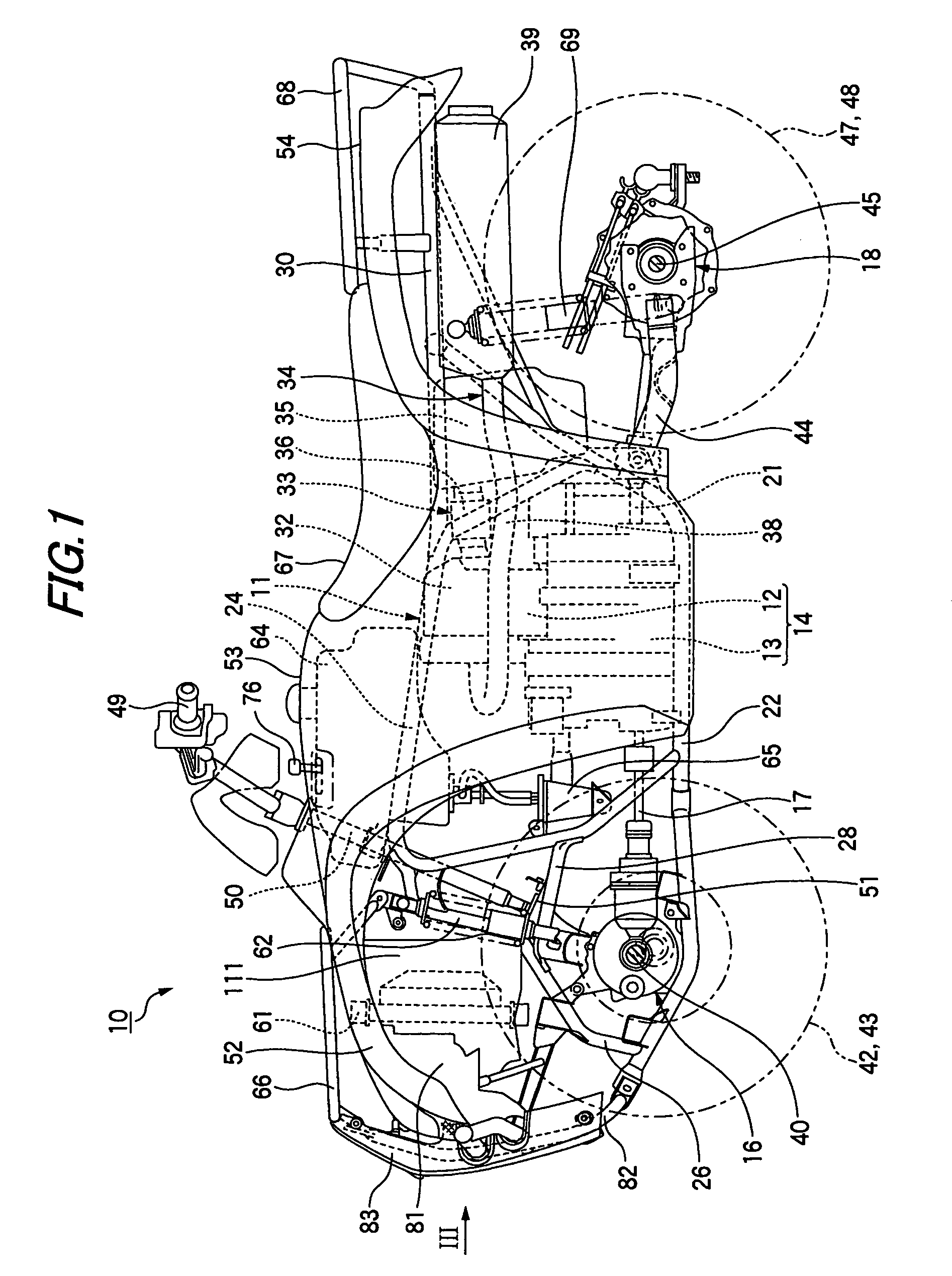 Front structure for vehicle