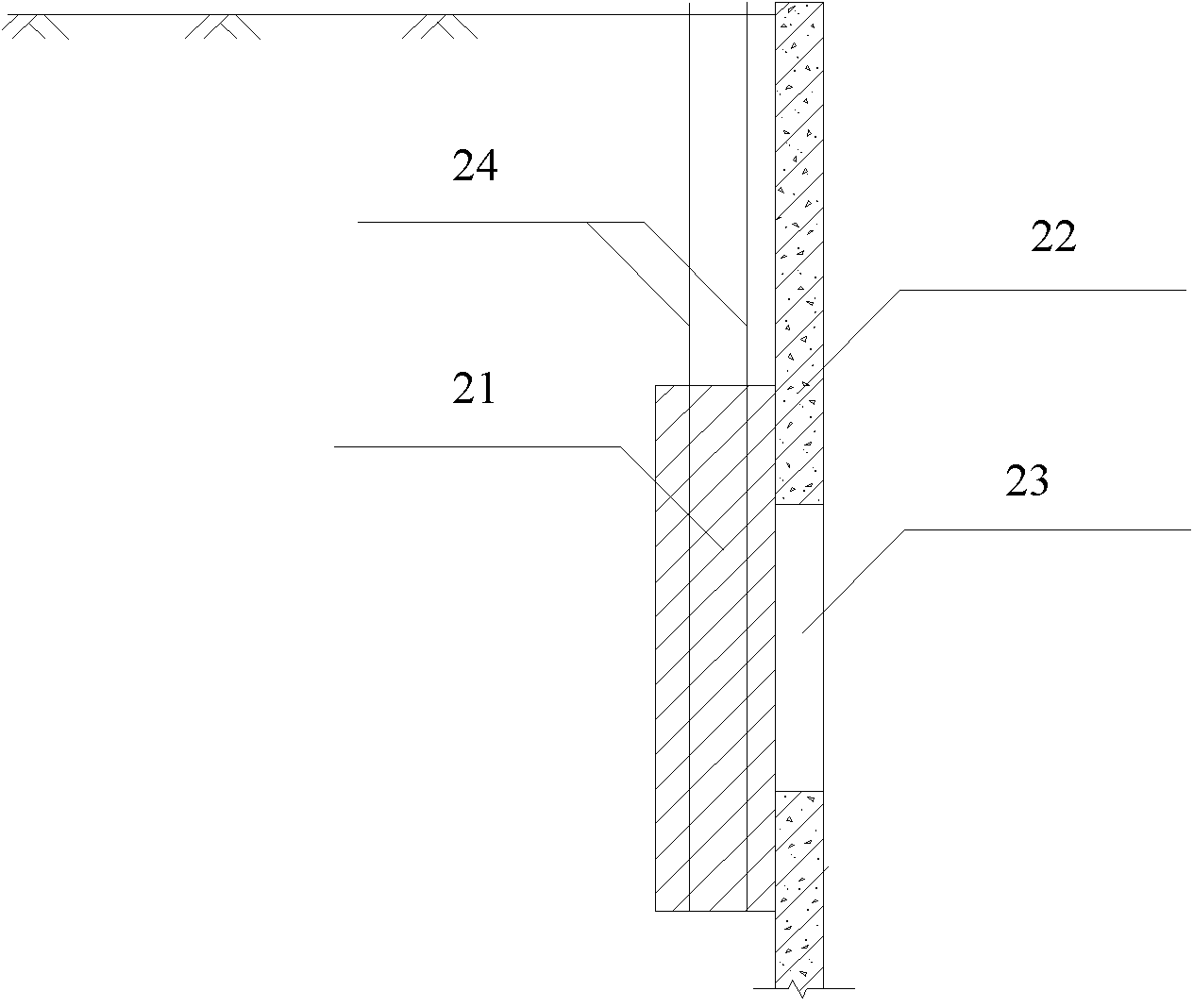 Freezing process water stopping device of pre-buried freezing pipe at opening of wall body of underground continuous wall