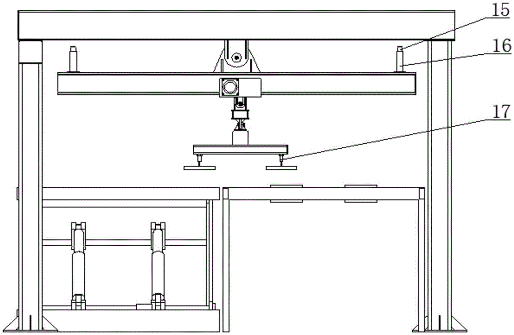 Stone slab gantry type automatic loading and unloading device and method