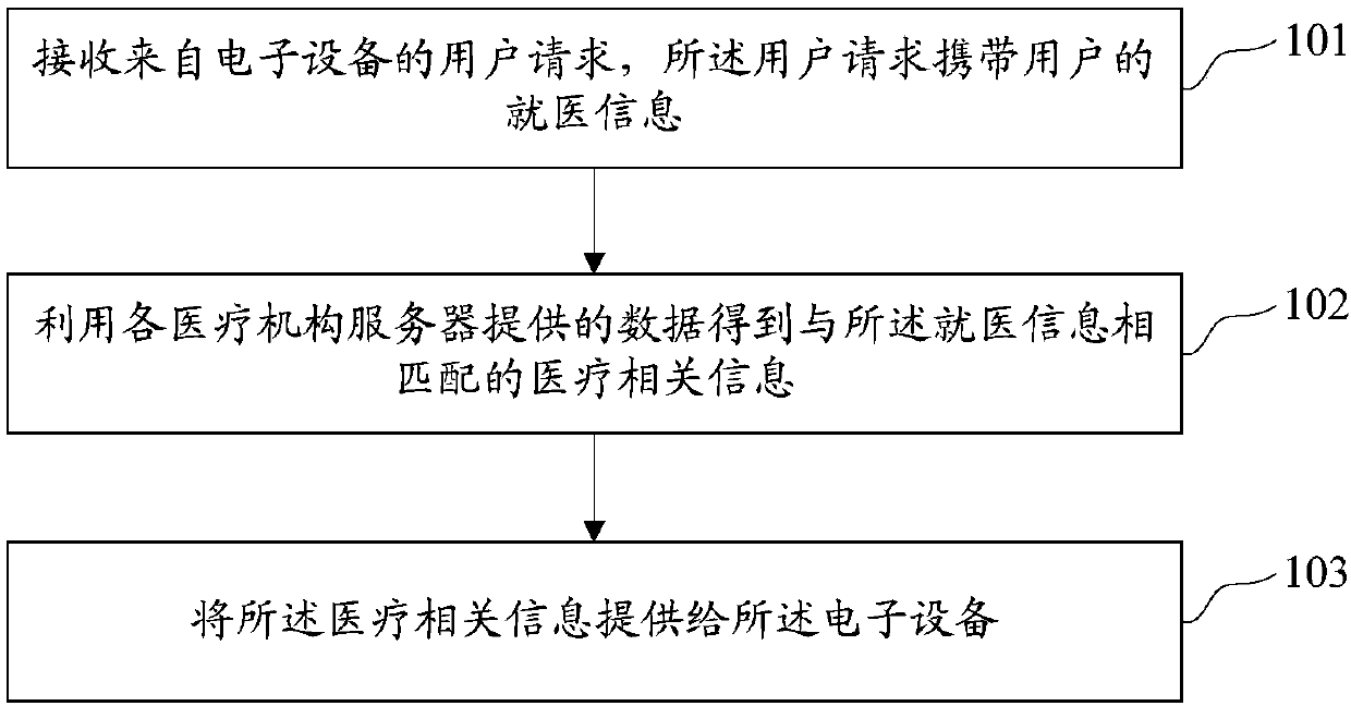 Medical service method and device as well as server and electronic equipment