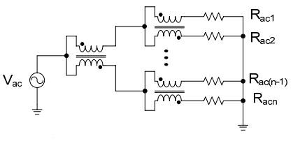 Flyback integrated magnetic converter used for multi-circuit LED (light-emitting diode) driving