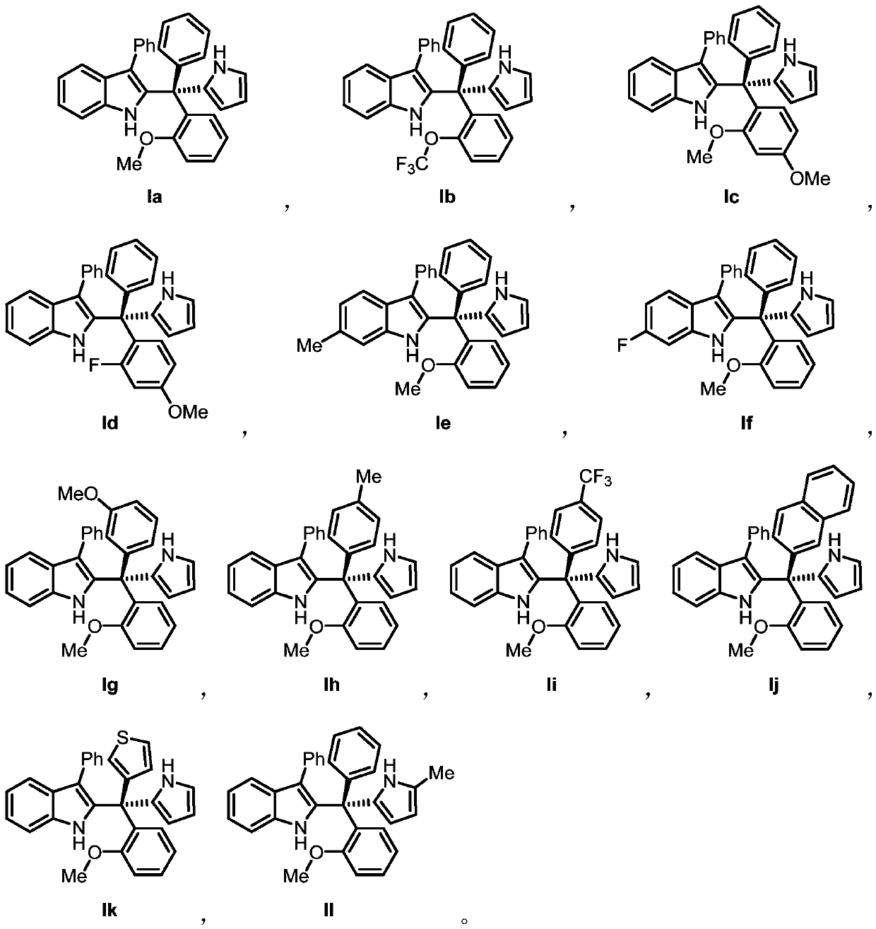 Preparation method of anti-tumor indole compound, indole compound and application