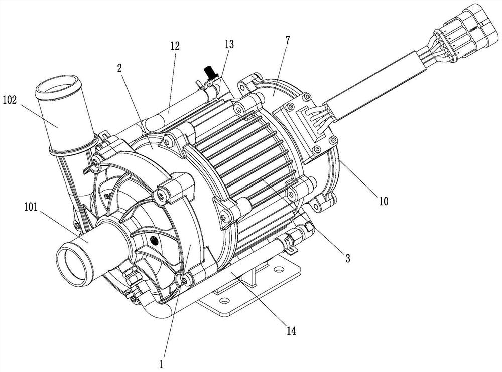 Novel liquid self-cooling circulating-type large-power brushless electronic water pump