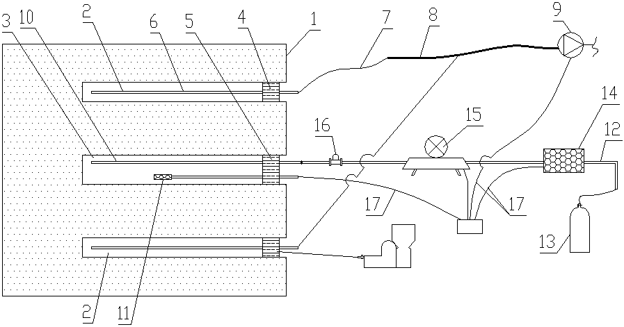 Supercritical carbon dioxide positive and negative pressure interaction combined gas extraction system and gas extraction method