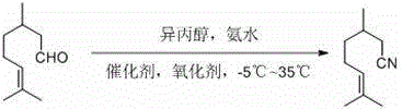 Production technology for preparing citronellyl nitrile from citronellal