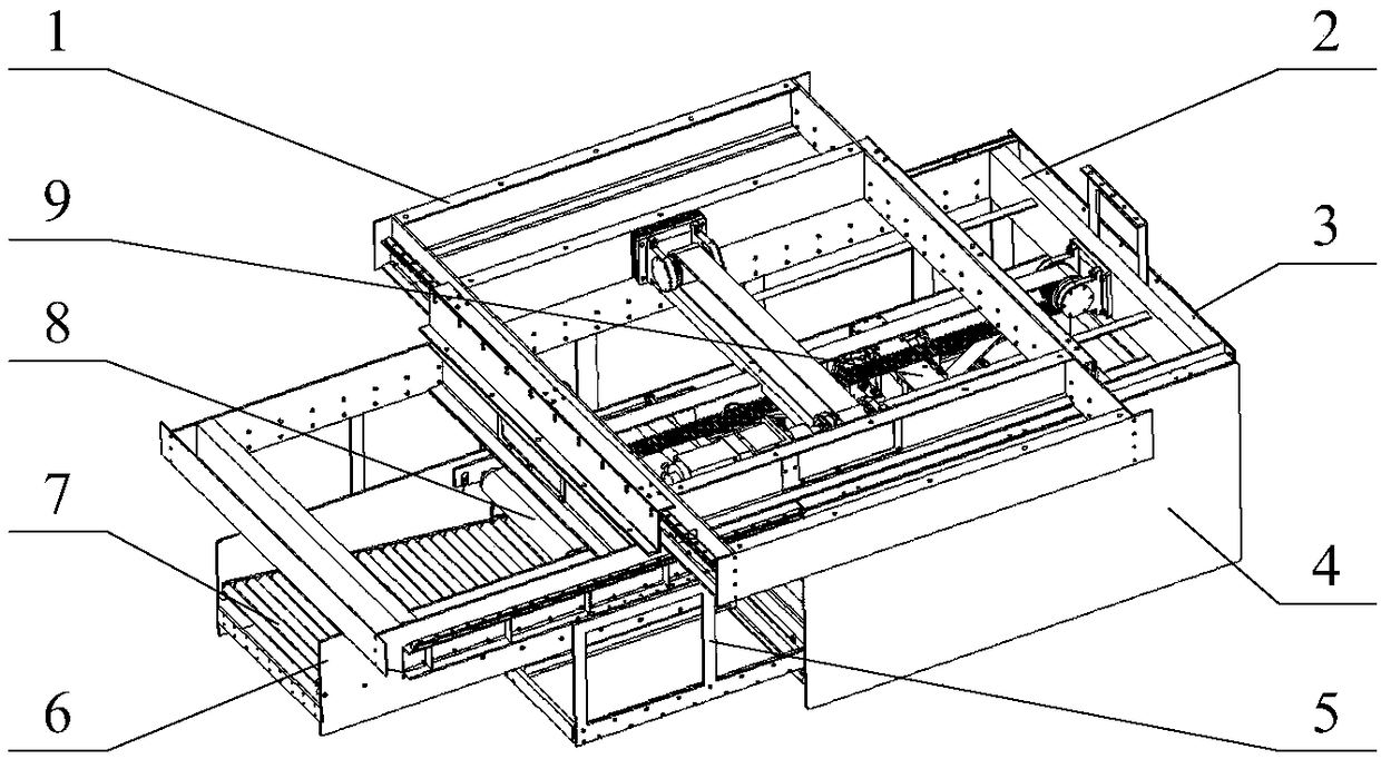 Automatic stacking device on bagged material loading machine