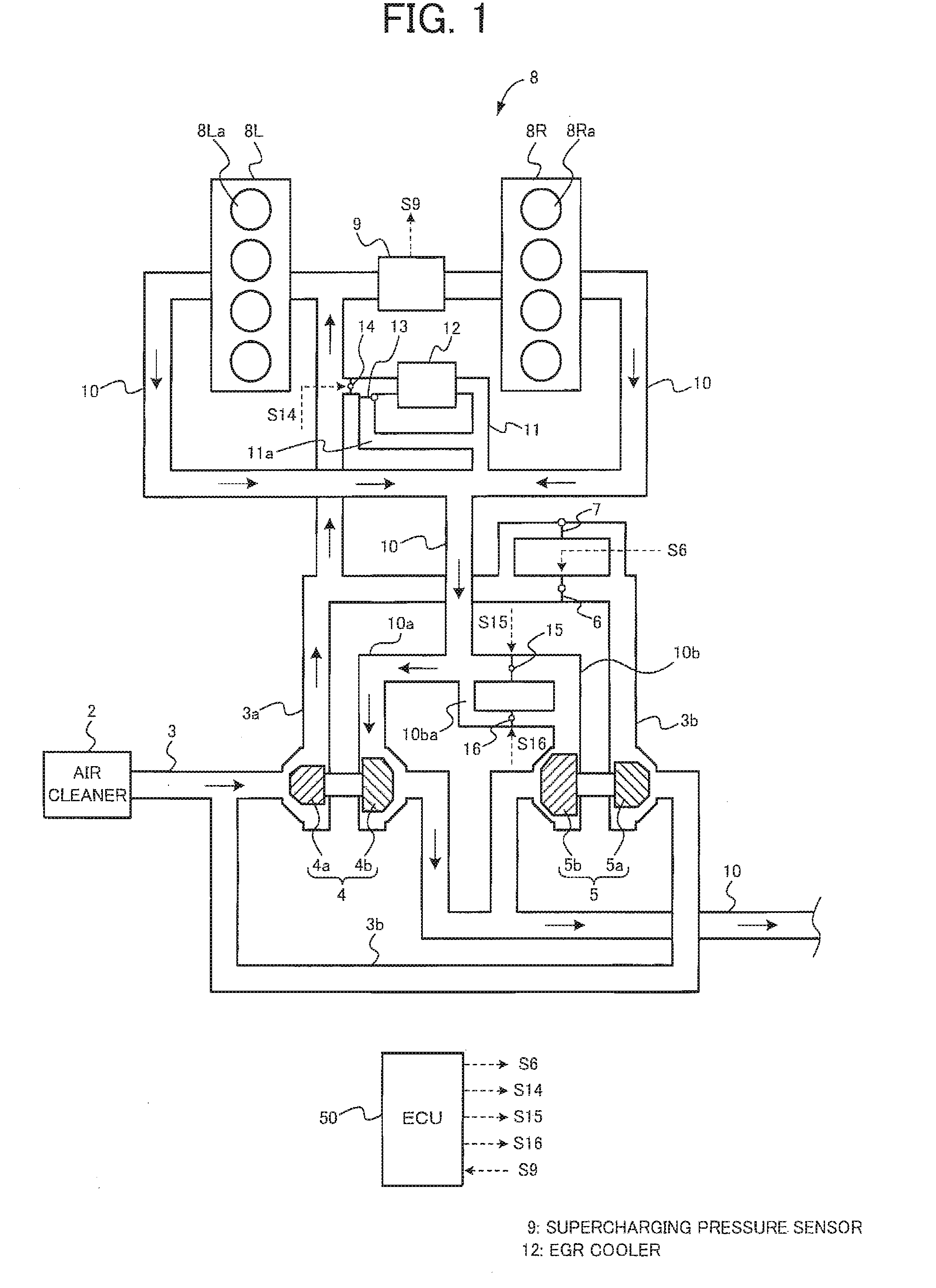 Supercharger control device for an internal combustion engine