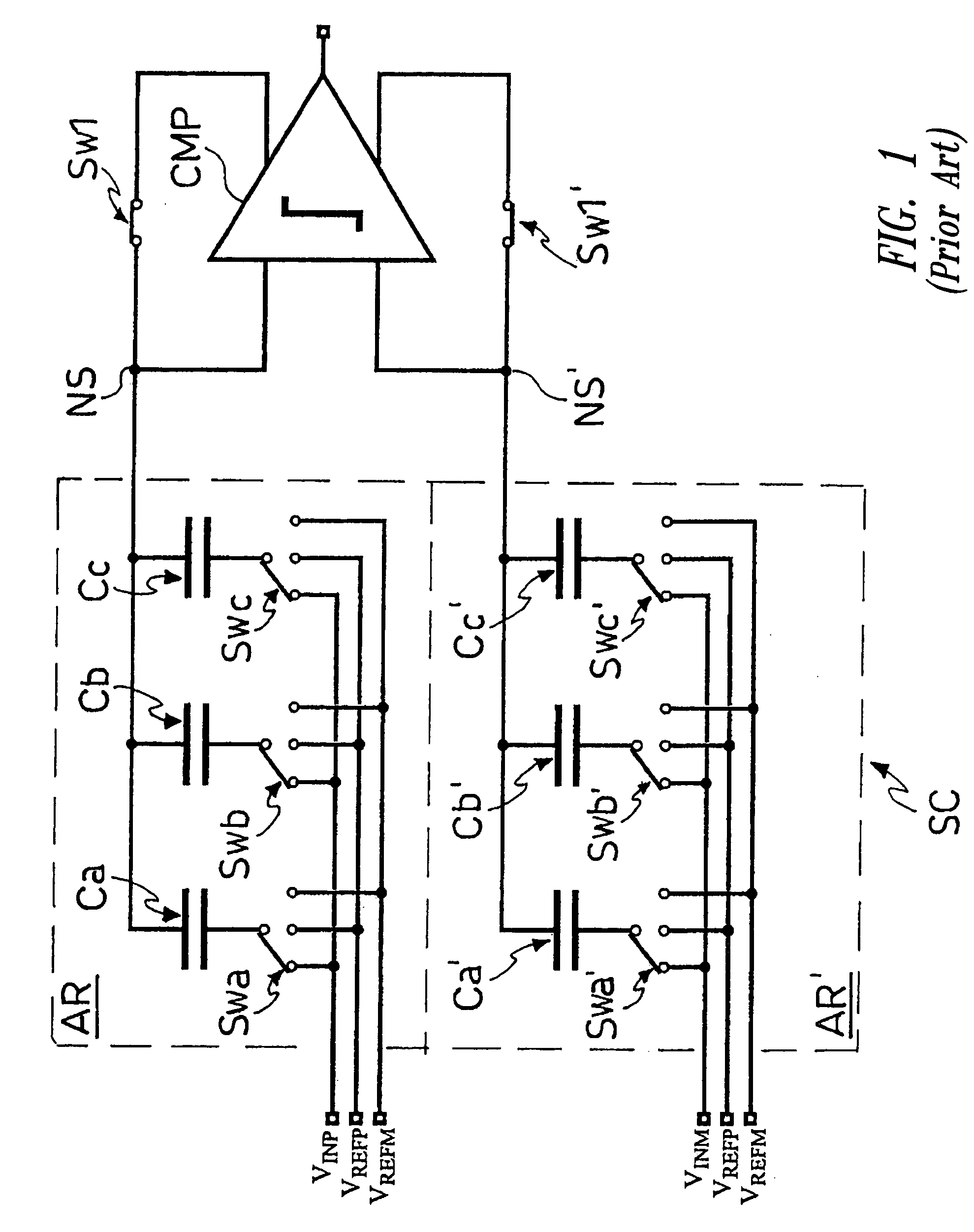 Switched capacitance circuit and analog/digital converter including said circuit