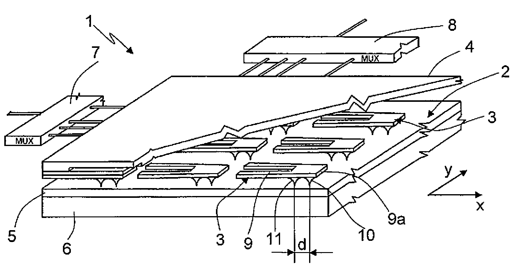 Read/write transducer for a ferroelectric storage medium, and corresponding storage device and method