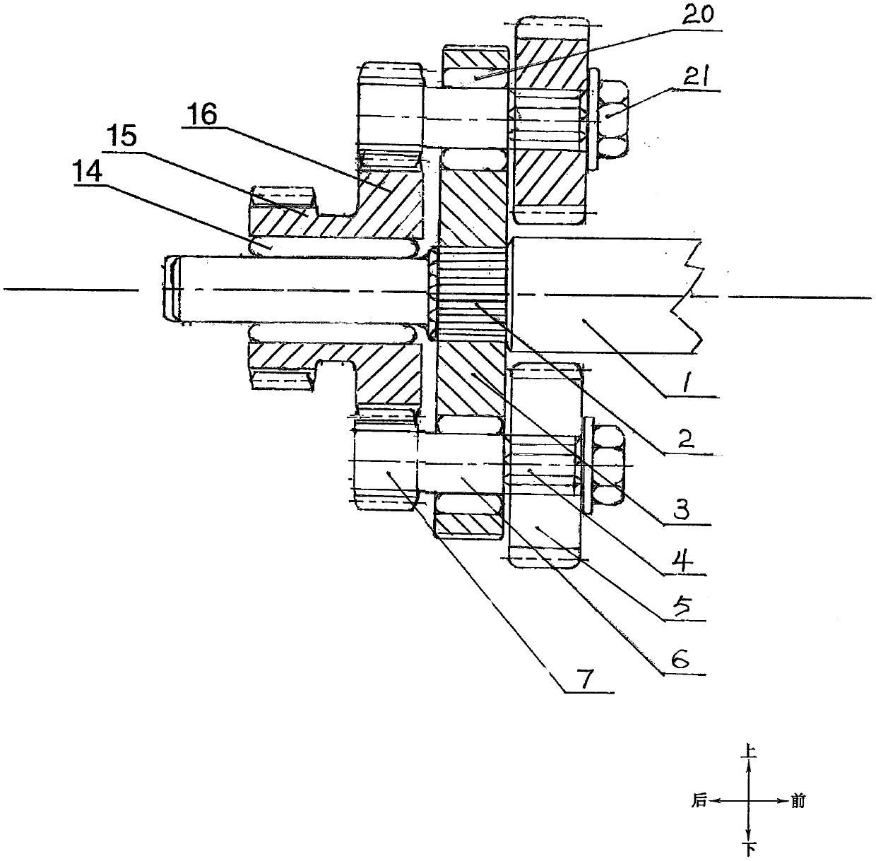 Three-degree-of-freedom gear continuously variable transmission device