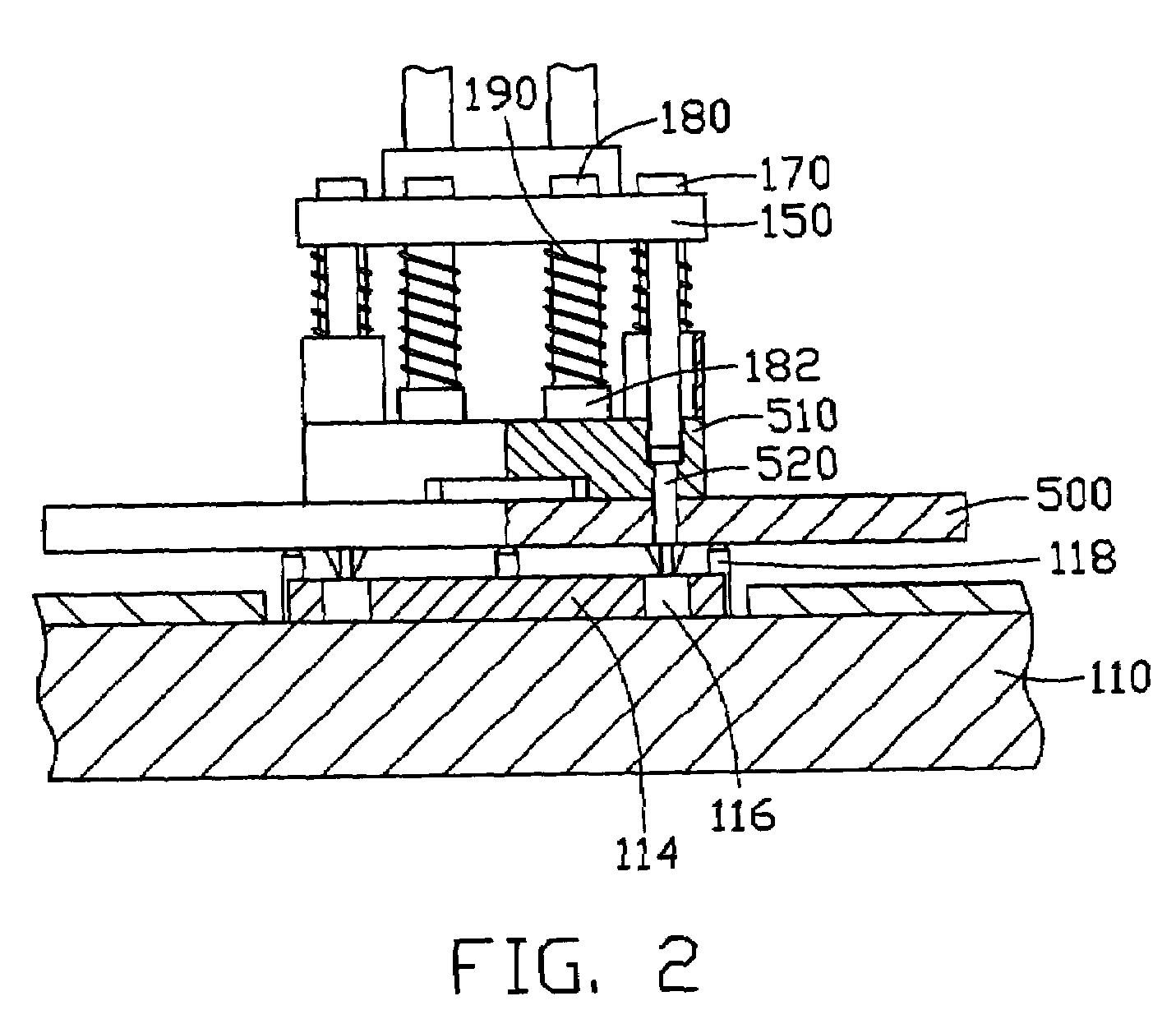 Stamping machine for mounting retention frame of heat sink to motherboard