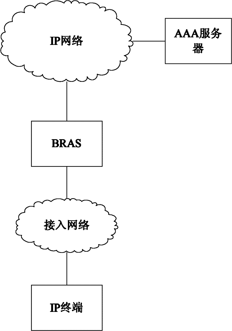 Method and device for Internet protocol (IP) terminal being accessed into network