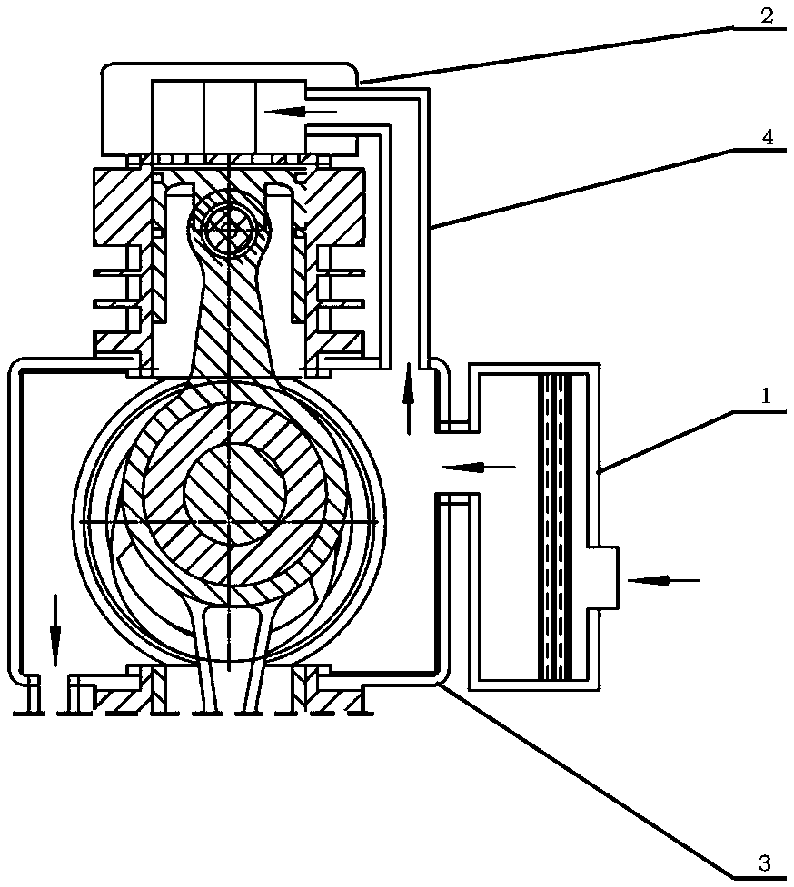 Air valve noise suppression system and suppression method for rail transit oil-free air compressor