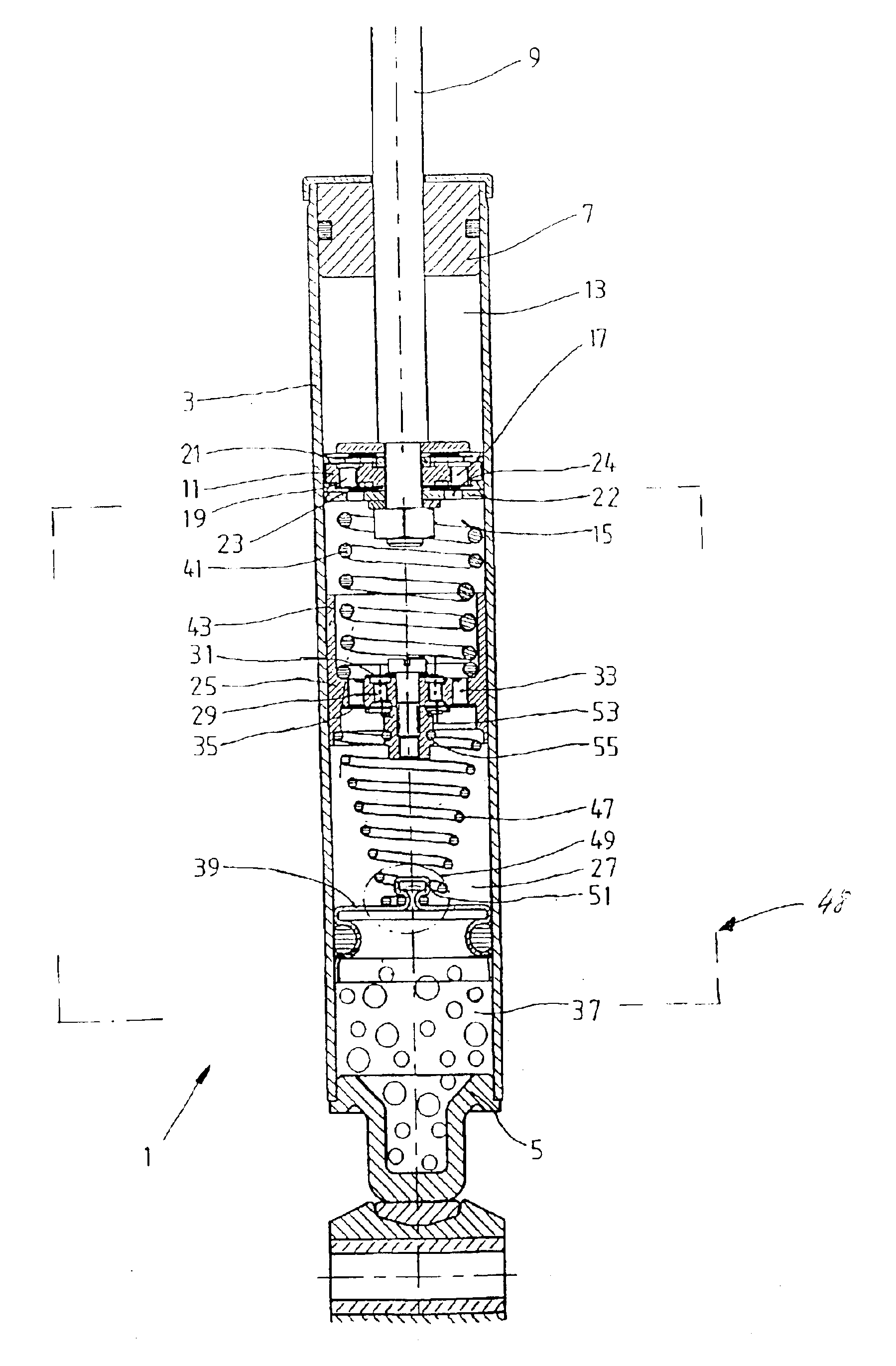 Vibration damper with a hydraulic pressure stop