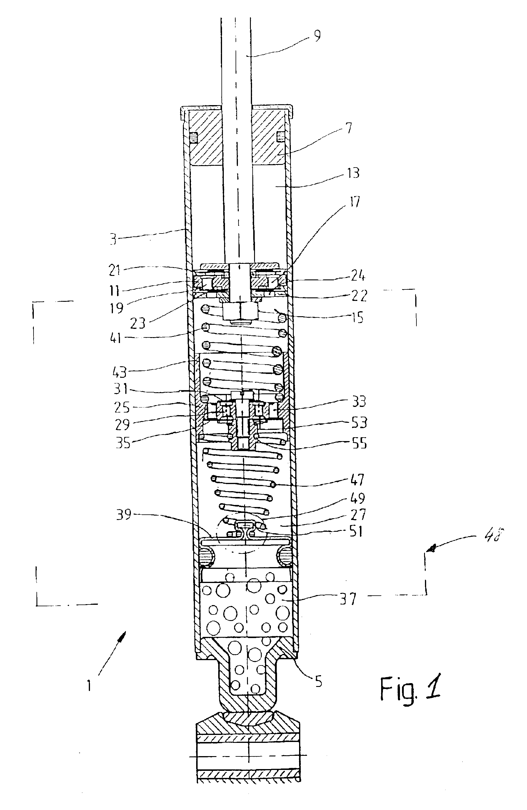 Vibration damper with a hydraulic pressure stop