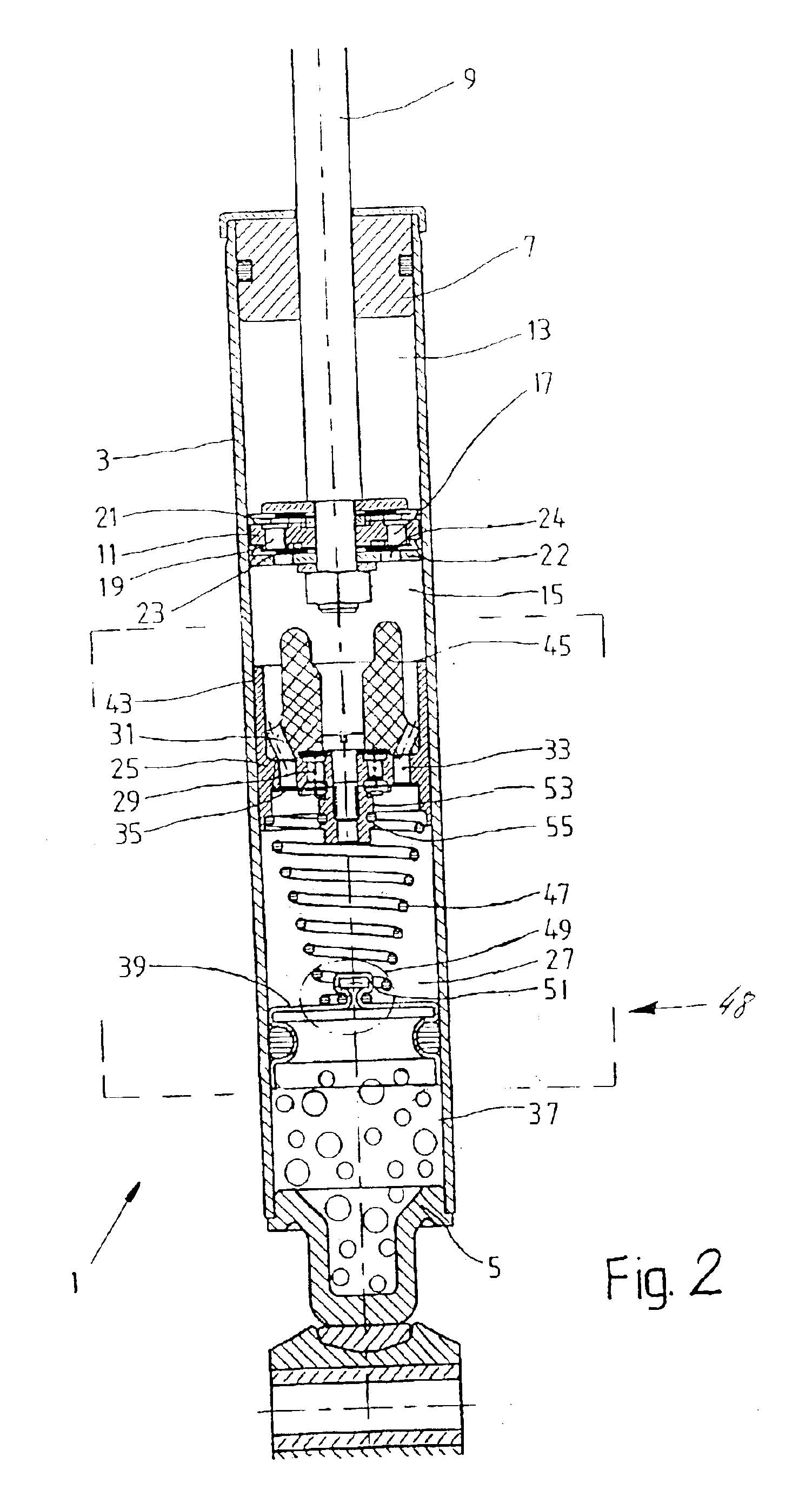 Vibration damper with a hydraulic pressure stop