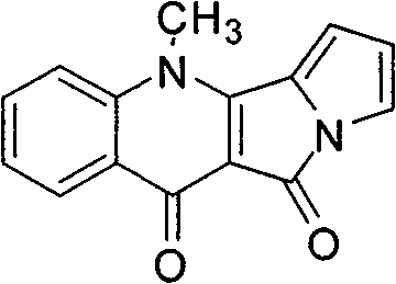 Dehydration methylate of quinolinone alkaloid derivative and preparation method and application