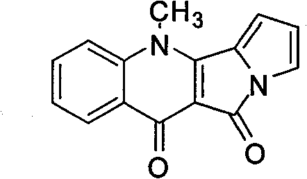 Dehydration methylate of quinolinone alkaloid derivative and preparation method and application