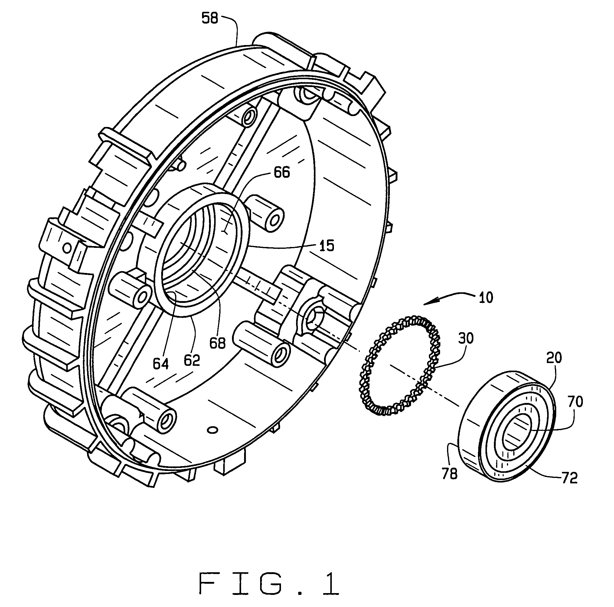 Bearing assembly with anti-slip spring