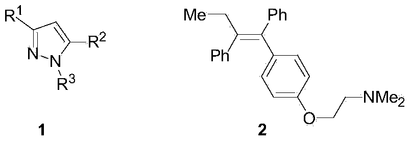 Preparation method of tetra-substituted olefin and its pyrazole derivatives