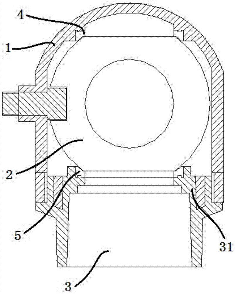 Three-way plastic ball valve