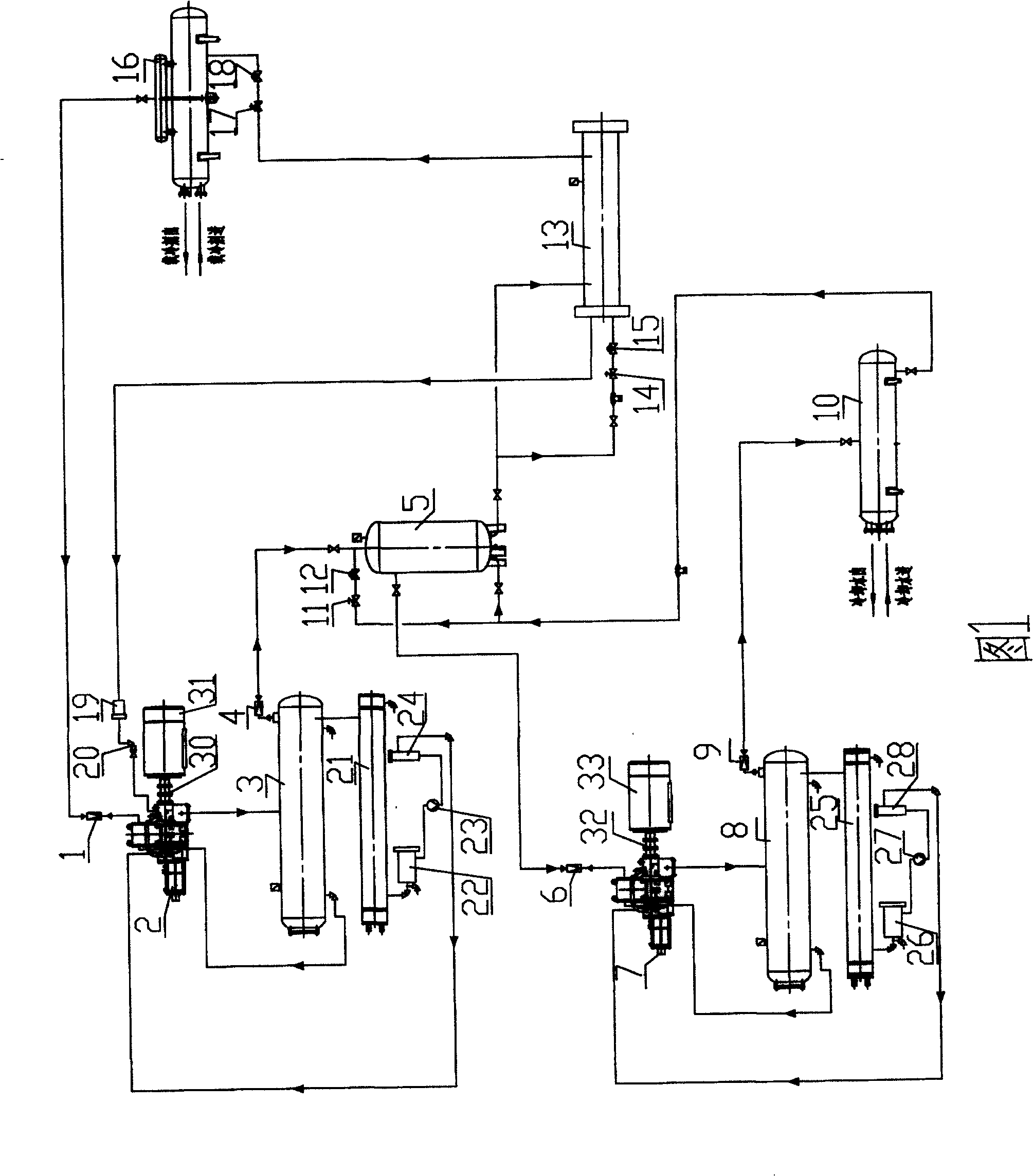 Dual-locomotive and dual-stage screw refrigerating compressor set