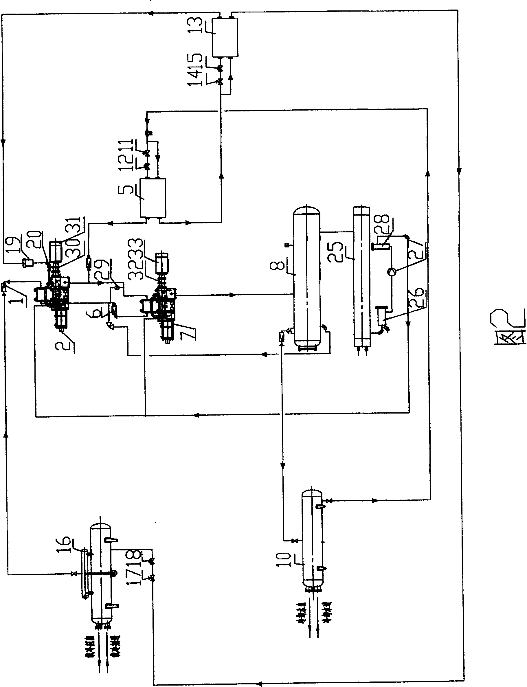 Dual-locomotive and dual-stage screw refrigerating compressor set