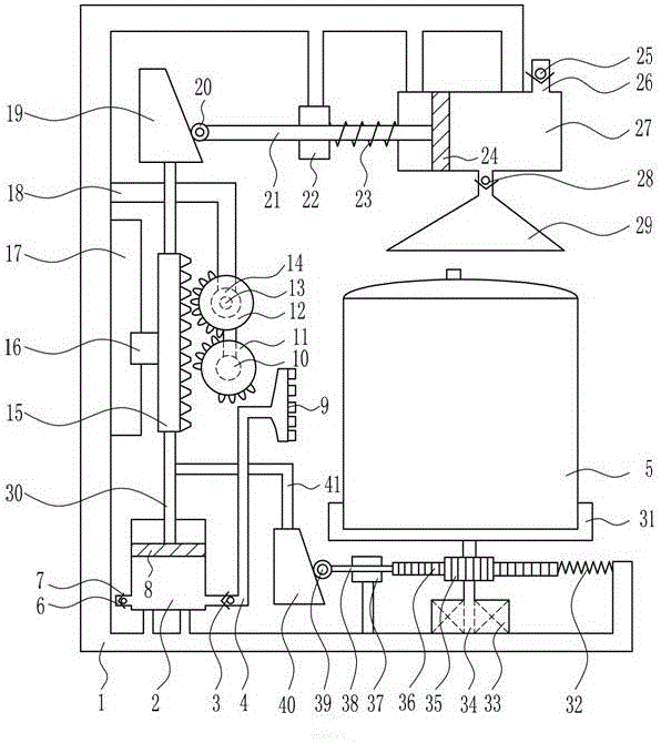 Cooling device with waste gas absorbing equipment