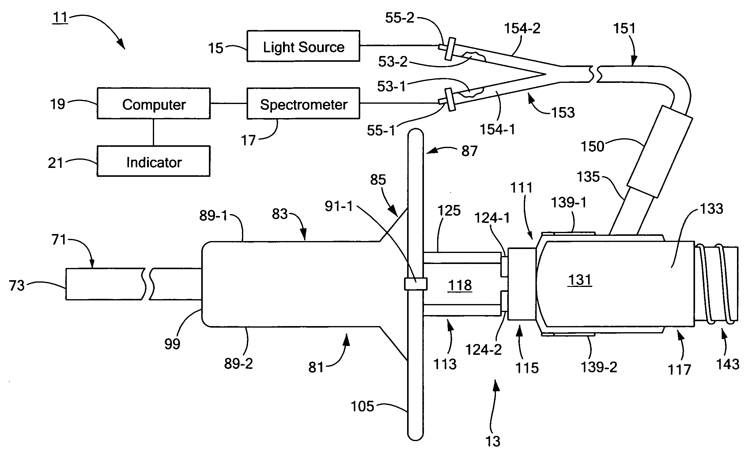 Optical spectroscopic injection needle