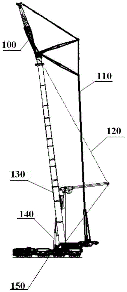 Main boom luffing control system of crane and crane