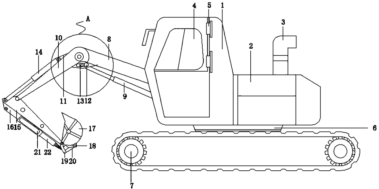 Hydraulic excavator used for civil engineering