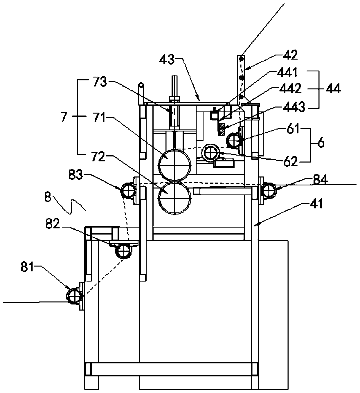 Online glue applying system for tunnel splicing tape