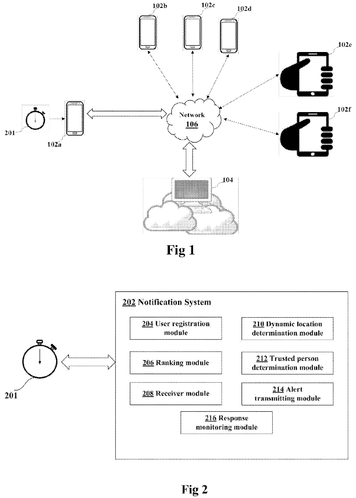 System and method for transmitting an alert from a wearable device to a user network