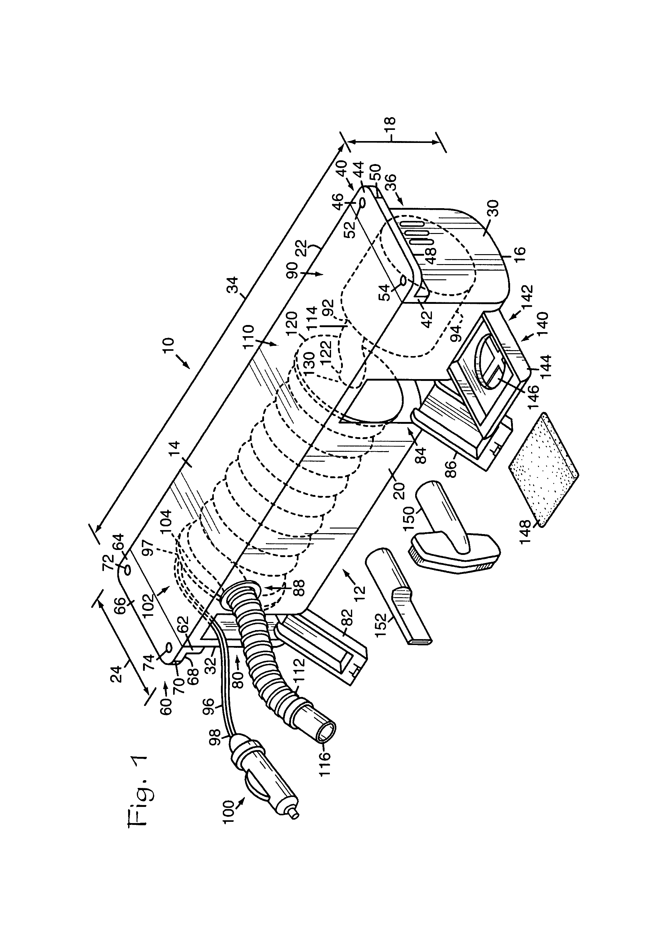 Vacuum cleaner system for motor vehicle