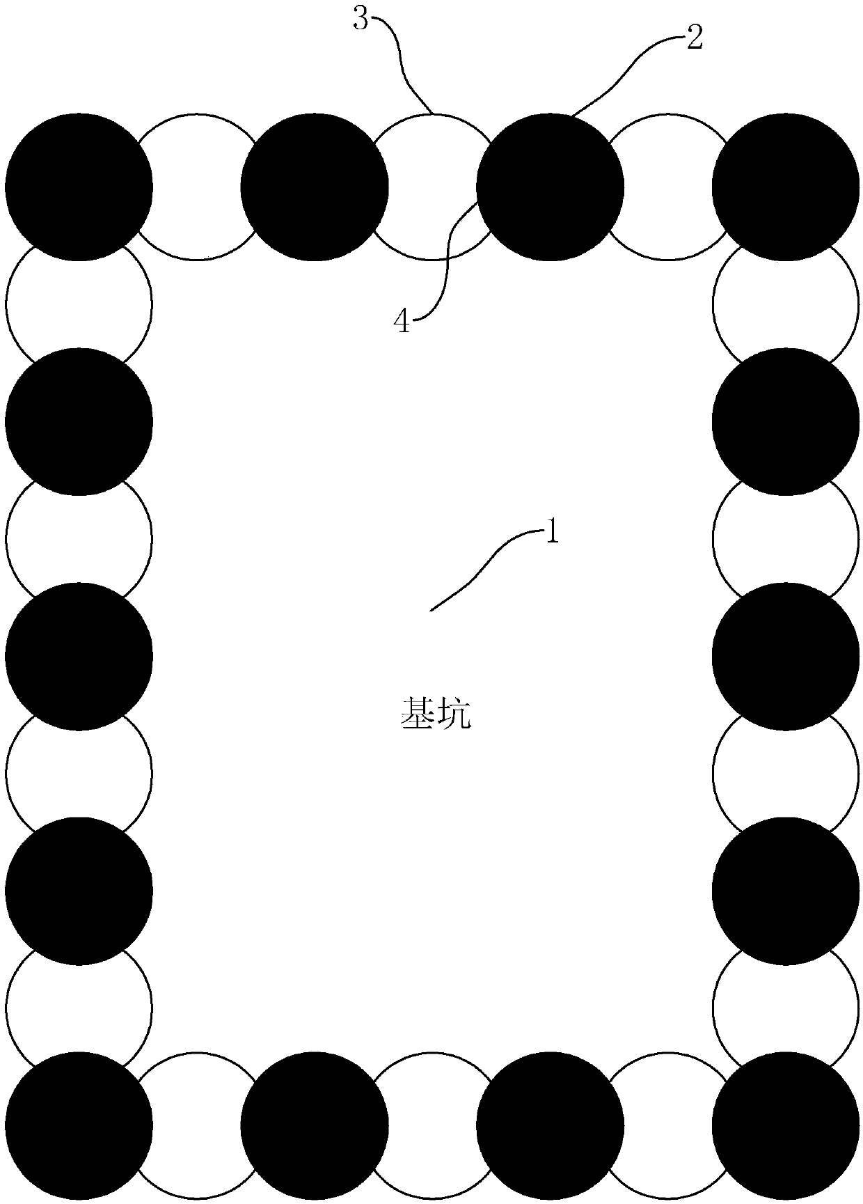 Construction method of profile steel and mixing-jetted cement soil curtain support pile