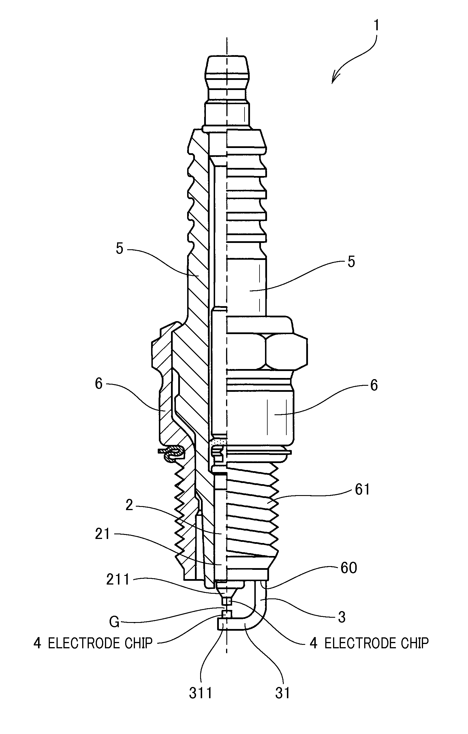 Spark plug for internal combustion engine