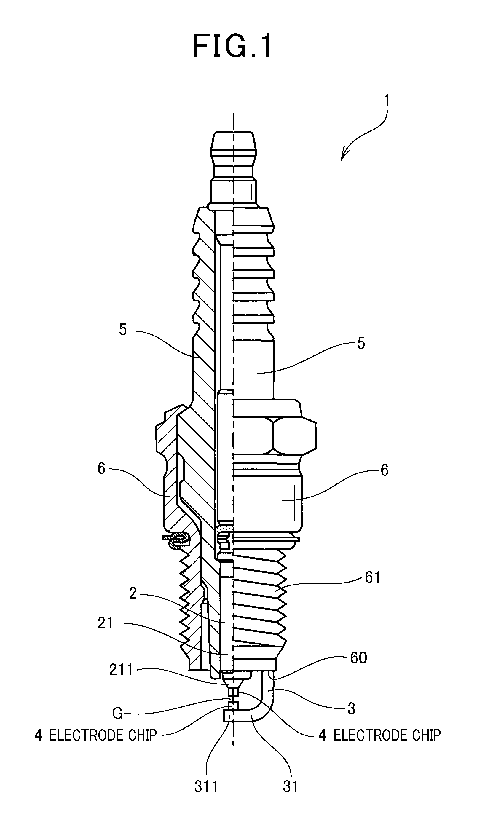 Spark plug for internal combustion engine