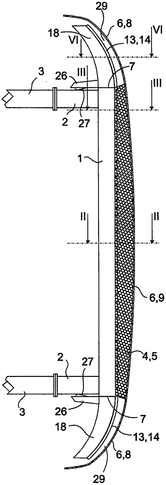 Front section for motor vehicle