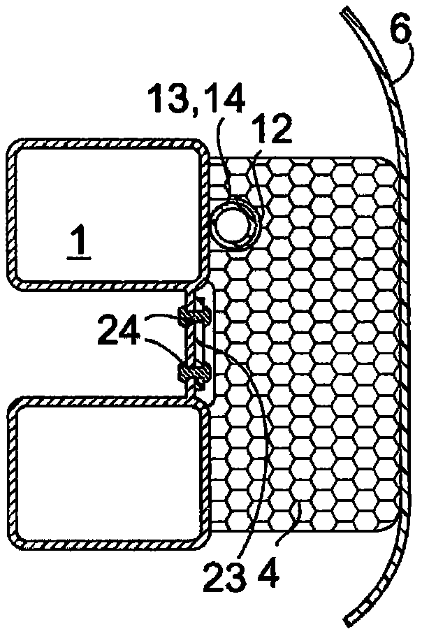 Front section for motor vehicle