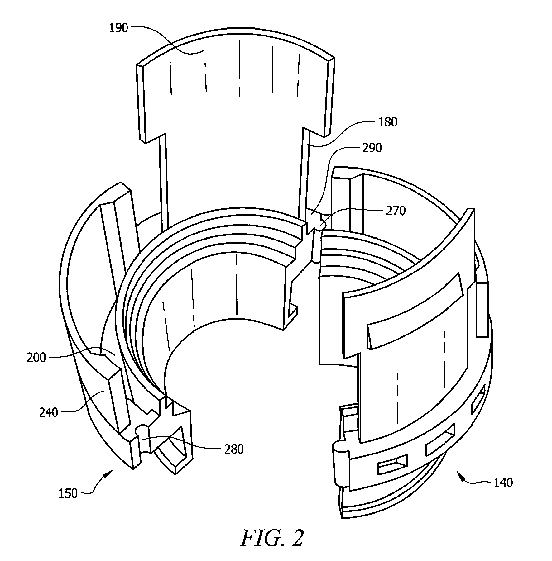 Split gxr collar front mounted clamp assembly