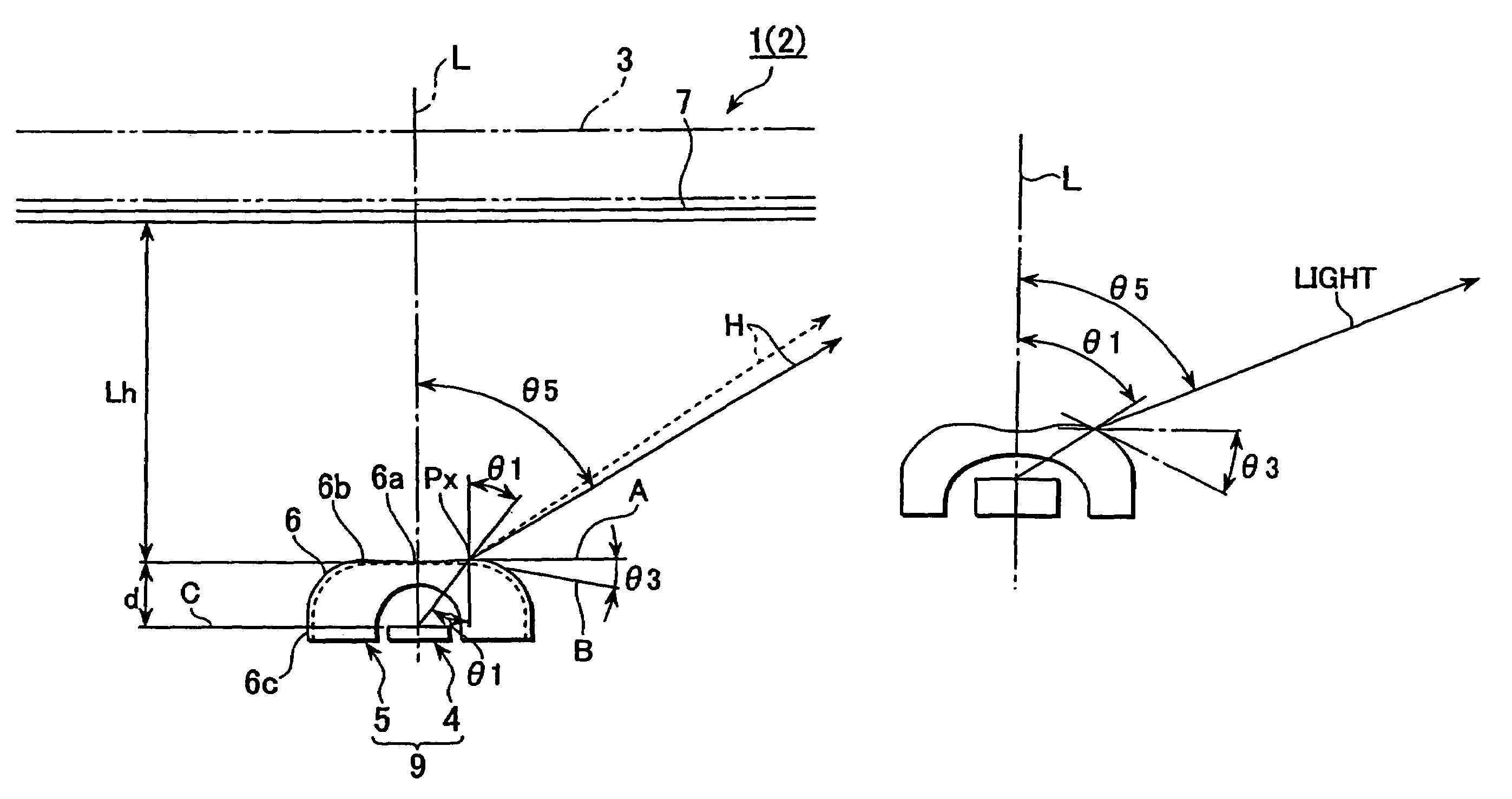 Light emitting device, surface light source device, display and light flux control member