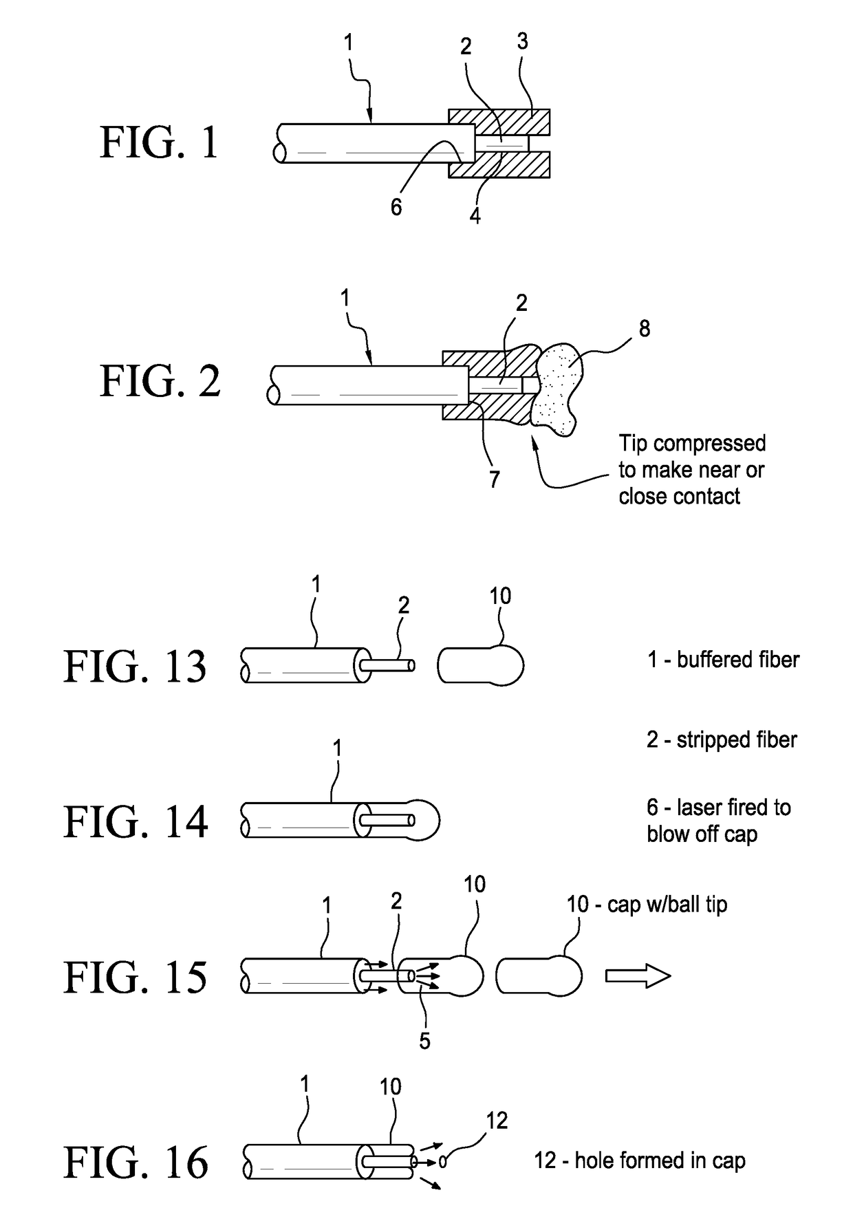 Protective caps of tips for surgical laser fibers