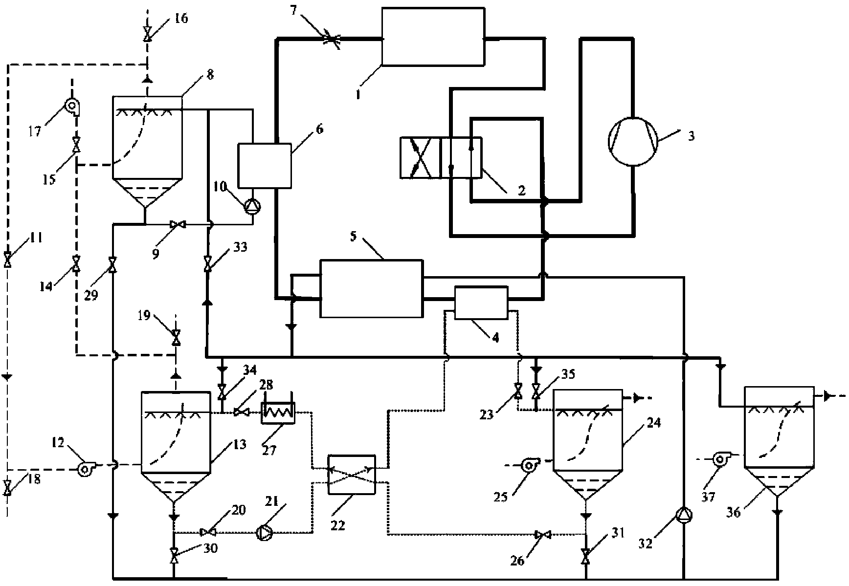 Winter and summer dual efficient heat-pump air-conditioner method and system based on energy tower