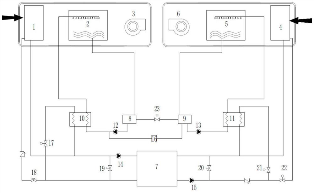 Solution humidifying fresh air handling unit based on water loop heat pump heat source