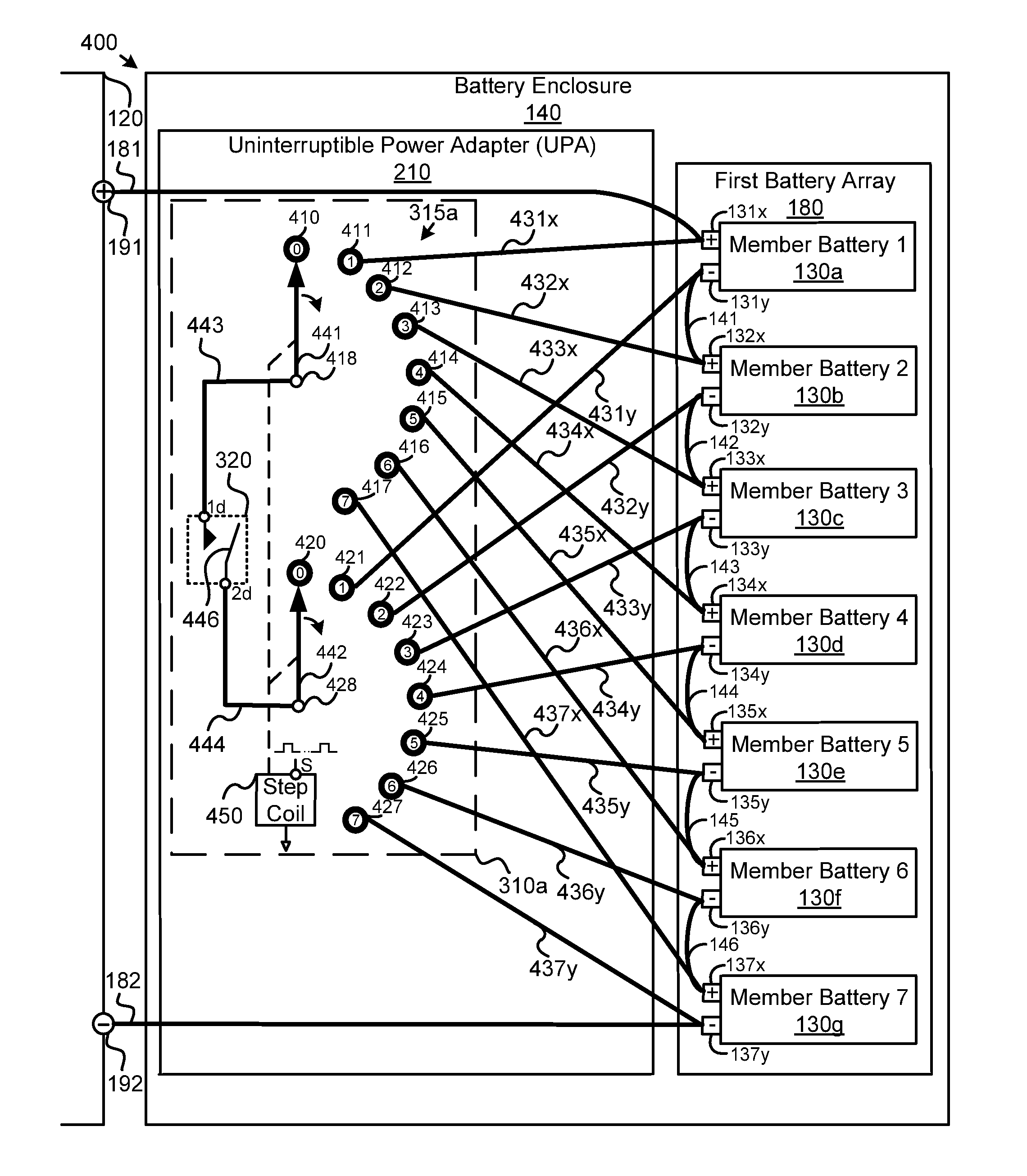 Uninterruptible battery power for electric motor vehicle