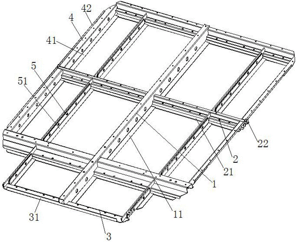 Split mounting type battery box module fixing frame and power battery box provided with same