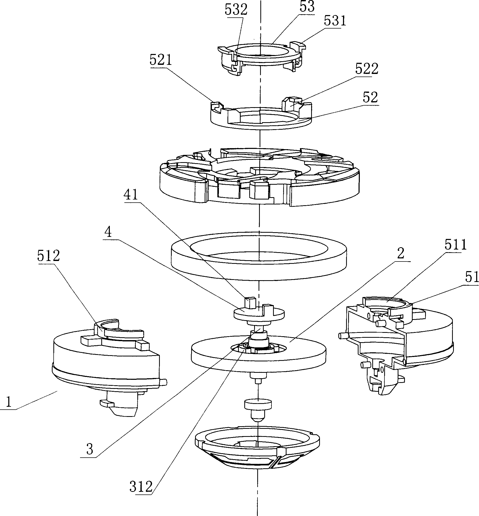 Multiple driving toy top with flywheel and its multiple driving launcher