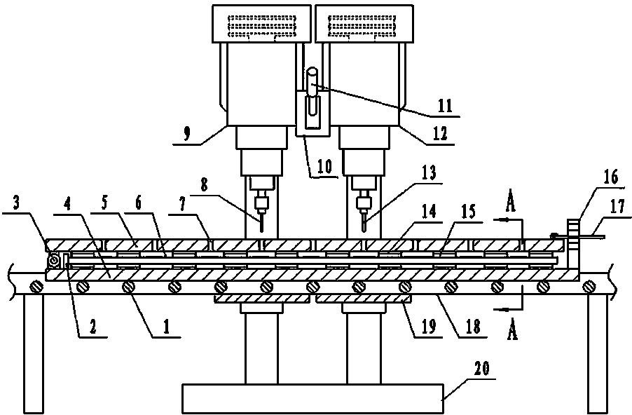 Metal pipe fitting positioning drilling and edge-drawing machine